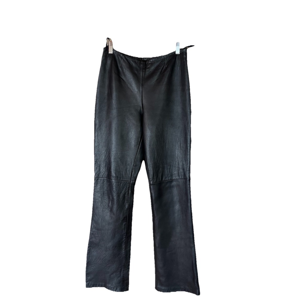 Vintage John‎ Carlisle Leather Boot Cut Moto Pants, Fully Lined Women's Size 6